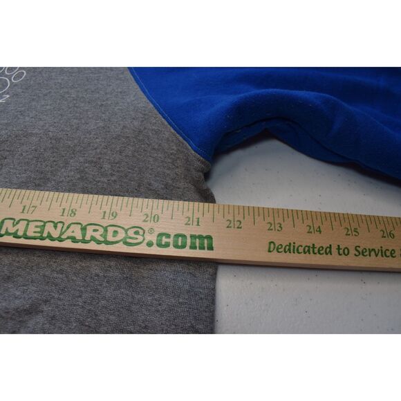 PAWS Raglan Hoodie Big Logo Gray Blue Dog Rescue Paw Print Unisex Large - Picture 4 of 5